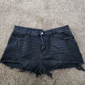 Plus size denim shorts